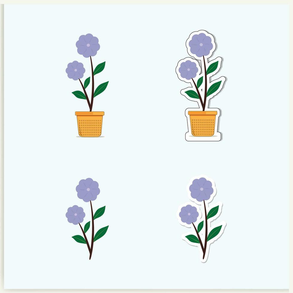 schattig bloem tekenfilm illustratie sticker vector hd