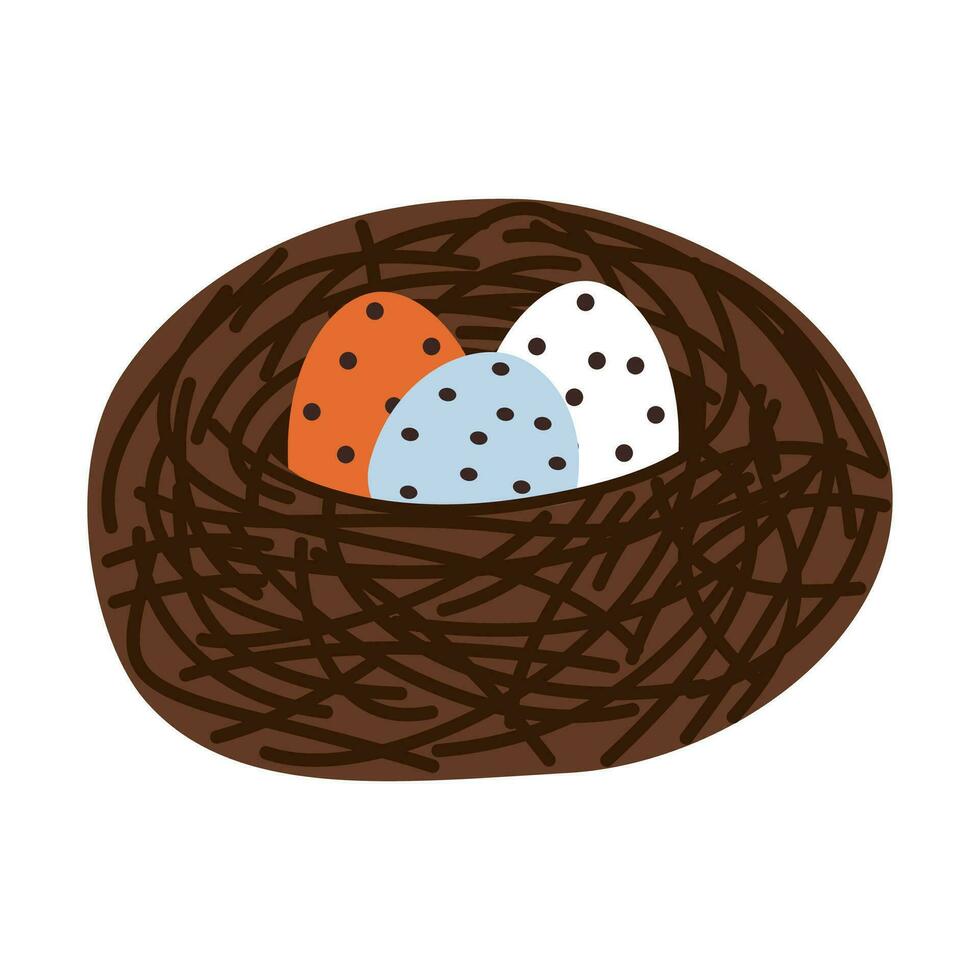 Pasen eieren in een nest vector illustratie