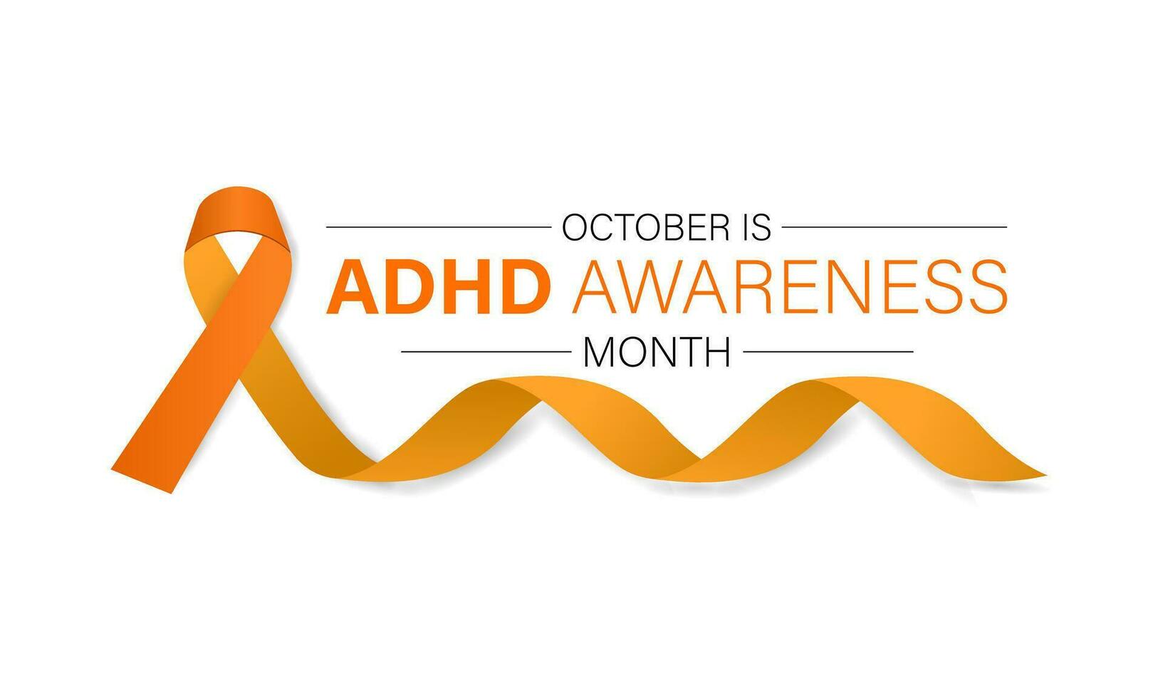 nationaal adhd bewustzijn maand is opgemerkt elke jaar in oktober. banier, poster, kaart, achtergrond ontwerp. vector