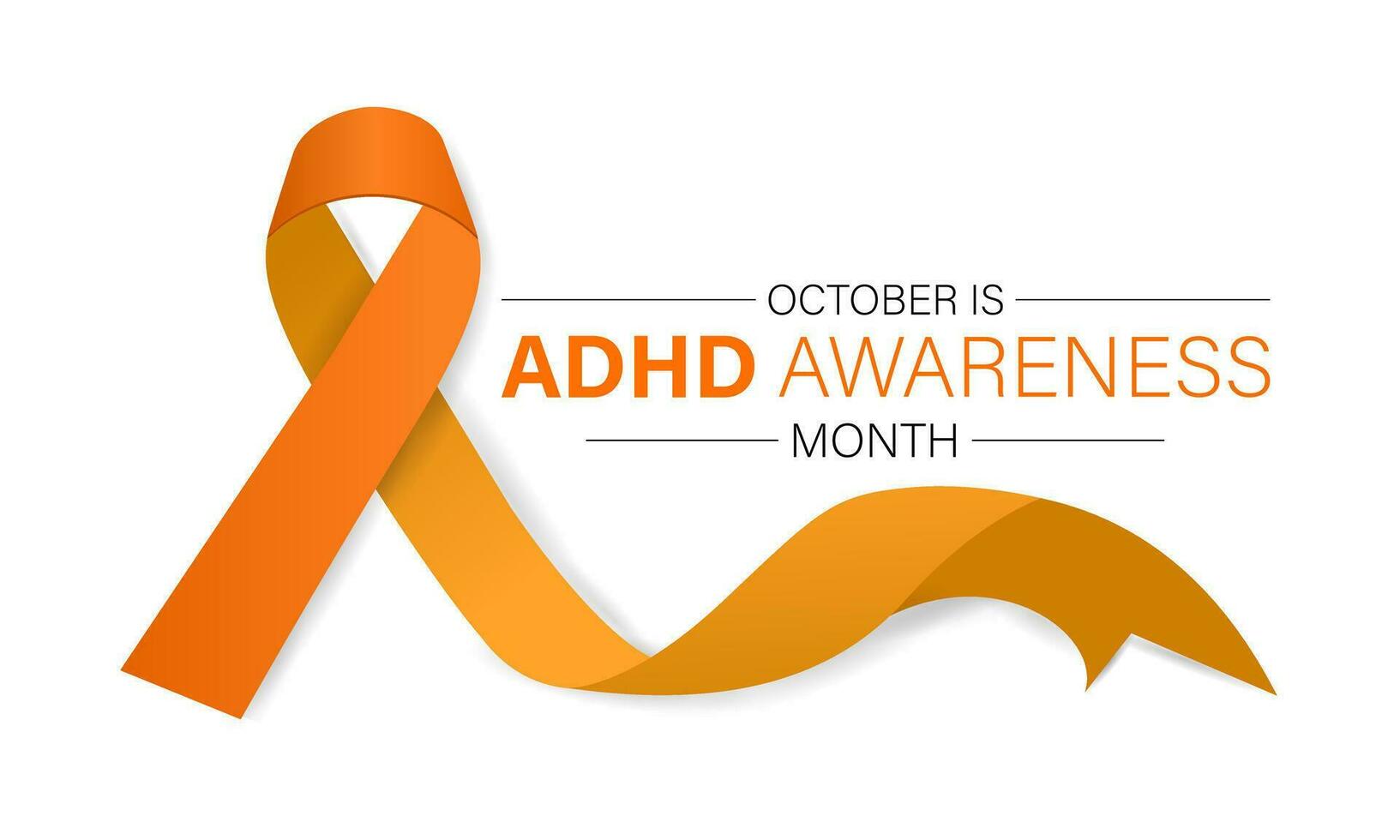 nationaal adhd bewustzijn maand is opgemerkt elke jaar in oktober. banier, poster, kaart, achtergrond ontwerp. vector