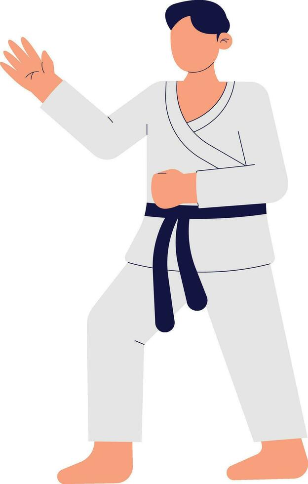 een Mens het uitvoeren van karate bewegingen illustratie vector