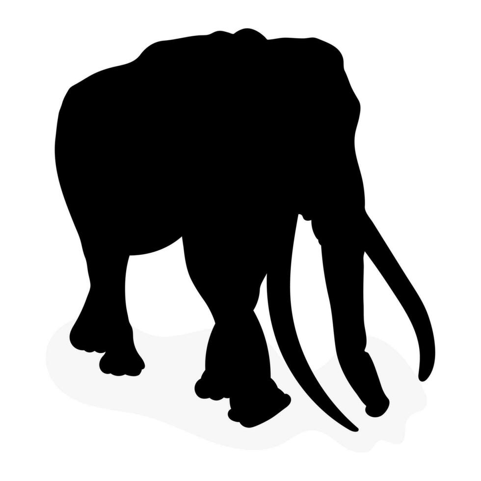 silhouet beeld van een zwart olifant Aan een wit achtergrond vector