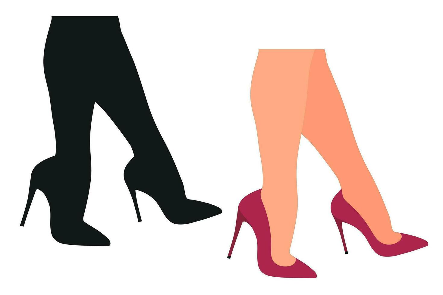 vaag beeld van de silhouet van vrouwen schoenen. schoenen stiletto's, hoog hakken vector
