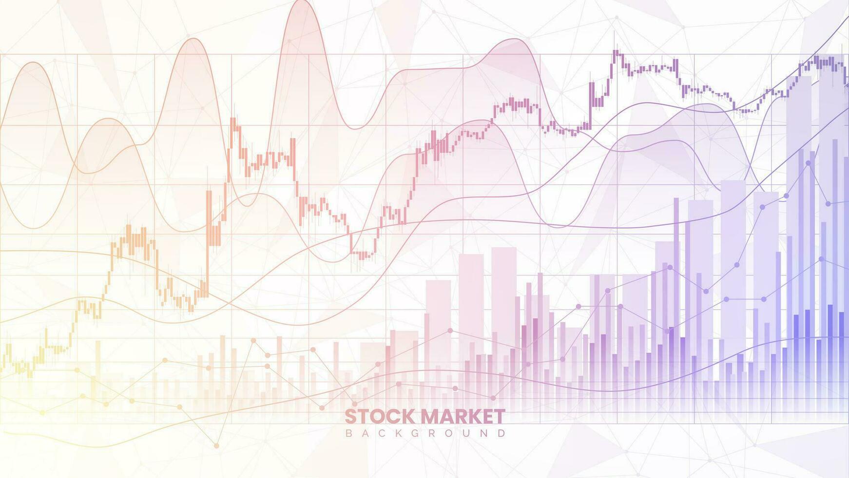 financieel opbrengst bochten, kandelaar grafiek, binding gegevens, en opwaarts hellend diagram Aan een wit achtergrond. verbeterd bedrijf informatie en financiën groei gegevens. geslaagd voorraad markt behang vector