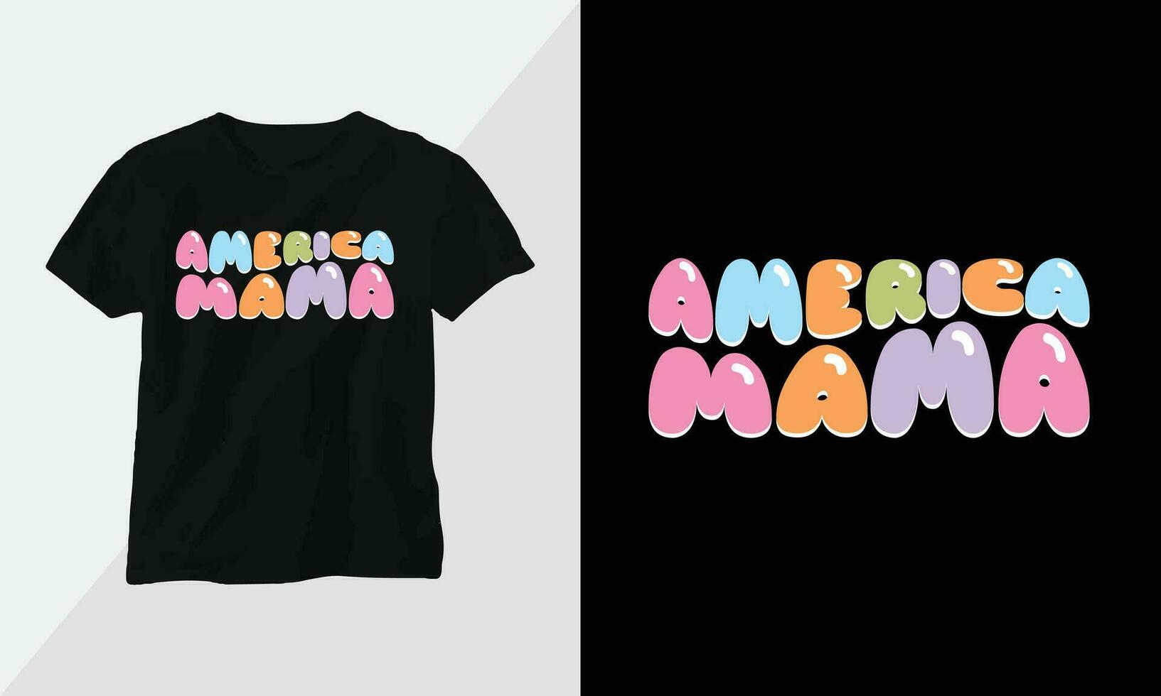 golvend retro groovy t-shirt ontwerp. citaten met Amerika mama ontwerp vector grafisch ontwerp t-shirt, mag, sticker, muur mat, enz. ontwerp vector grafisch sjabloon