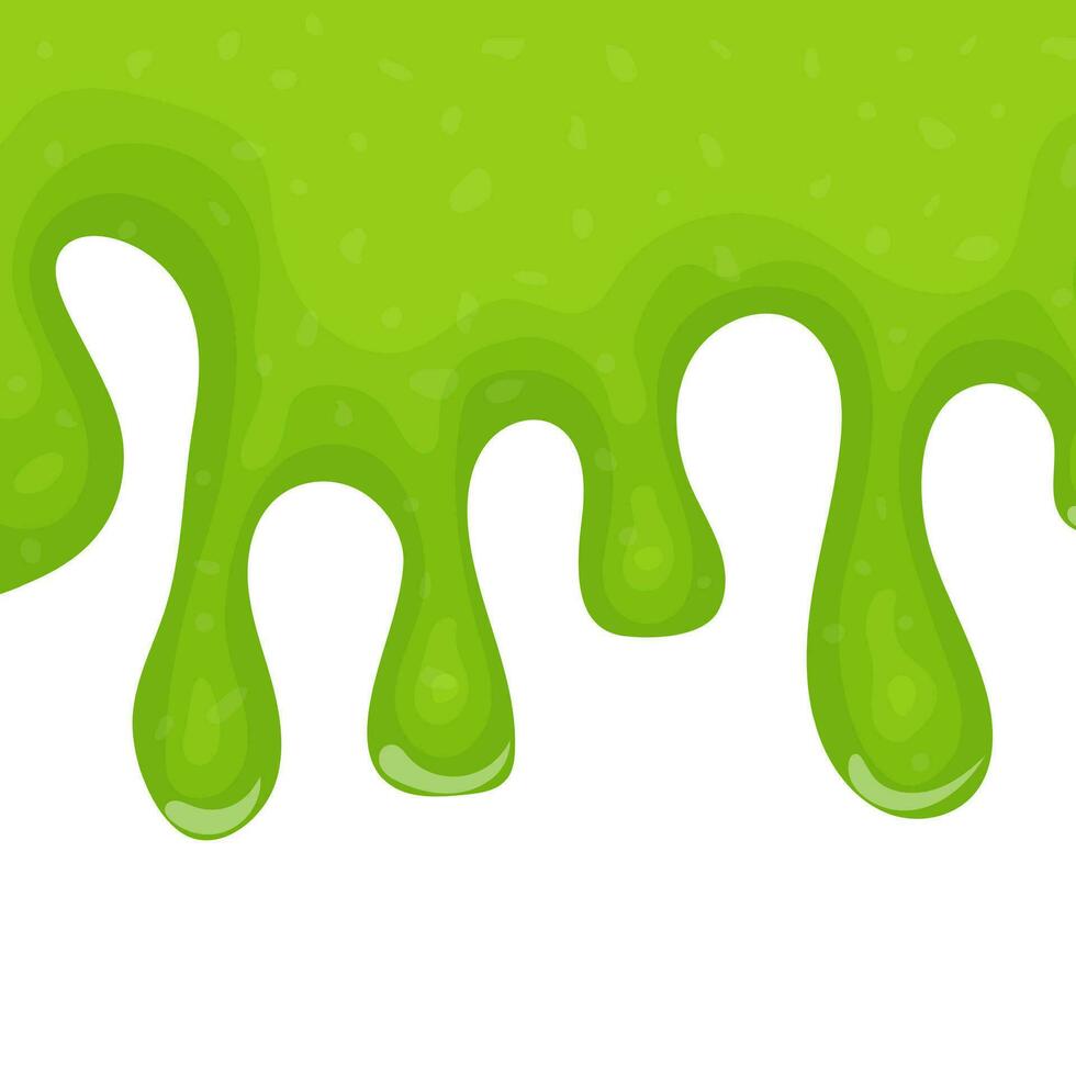 groen druipend vloeistof slijm Aan wit achtergrond. vector illustratie