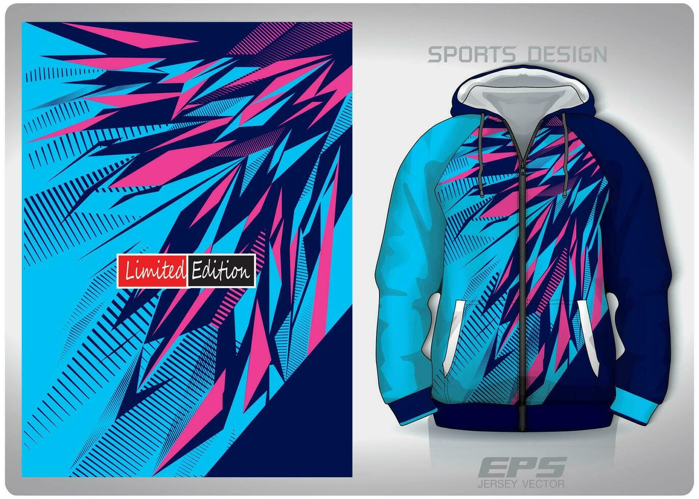 vector sport- overhemd achtergrond afbeelding.roze en blauw gebroken glas patroon ontwerp, illustratie, textiel achtergrond voor sport- lang mouw capuchon, Jersey capuchon