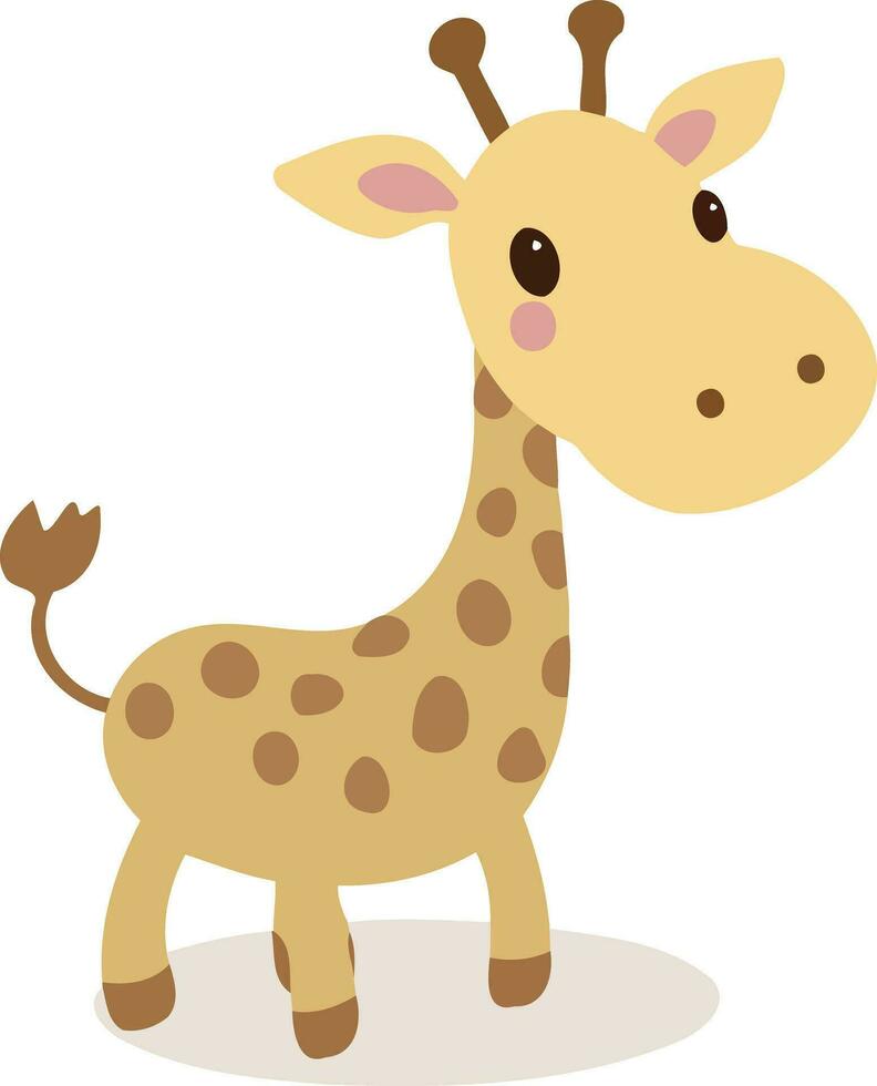 dier zoogdier schattig geel giraffe vector