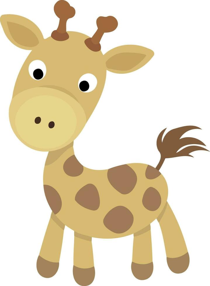 dier zoogdier schattig geel giraffe vector