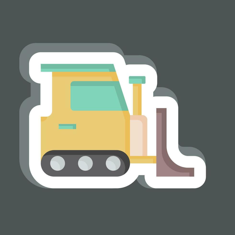 sticker bulldozer. verwant naar gebouw materiaal symbool. gemakkelijk ontwerp bewerkbaar. gemakkelijk illustratie vector