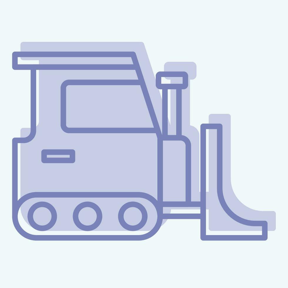 icoon bulldozer. verwant naar gebouw materiaal symbool. twee toon stijl. gemakkelijk ontwerp bewerkbaar. gemakkelijk illustratie vector