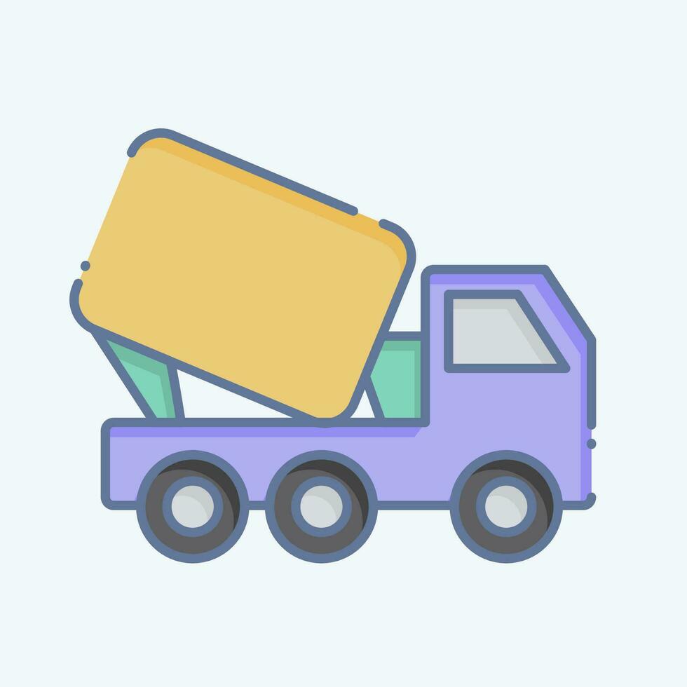 icoon vrachtauto mixer. verwant naar gebouw materiaal symbool. tekening stijl. gemakkelijk ontwerp bewerkbaar. gemakkelijk illustratie vector