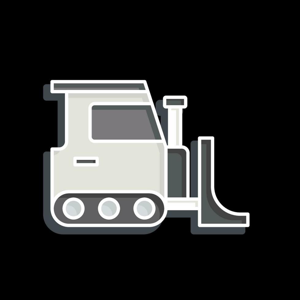 icoon bulldozer. verwant naar gebouw materiaal symbool. glanzend stijl. gemakkelijk ontwerp bewerkbaar. gemakkelijk illustratie vector