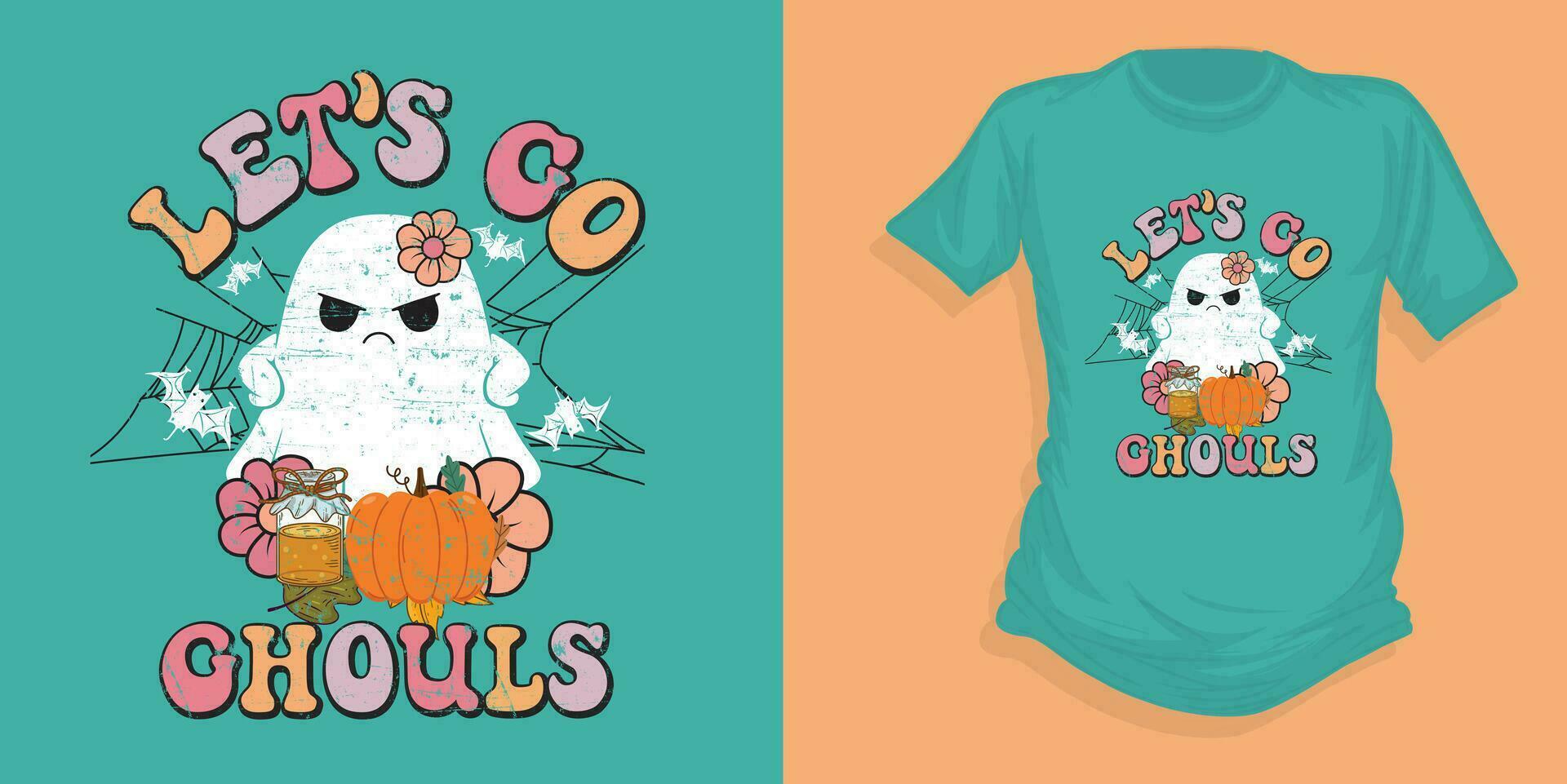 laten we Gaan geesten, halloween t overhemd ontwerp, halloween t shirt, halloween vector, typografie t shirt, vector