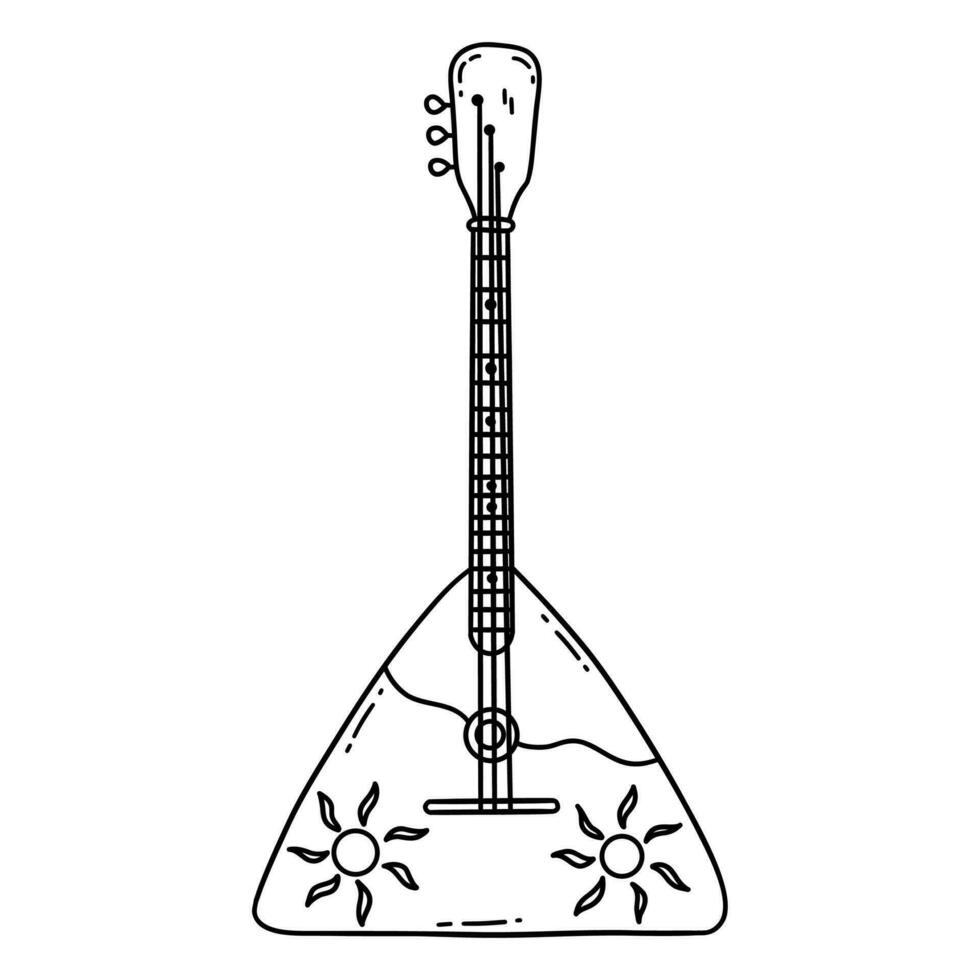 balalaika. Russisch volk musical instrument. vector tekening