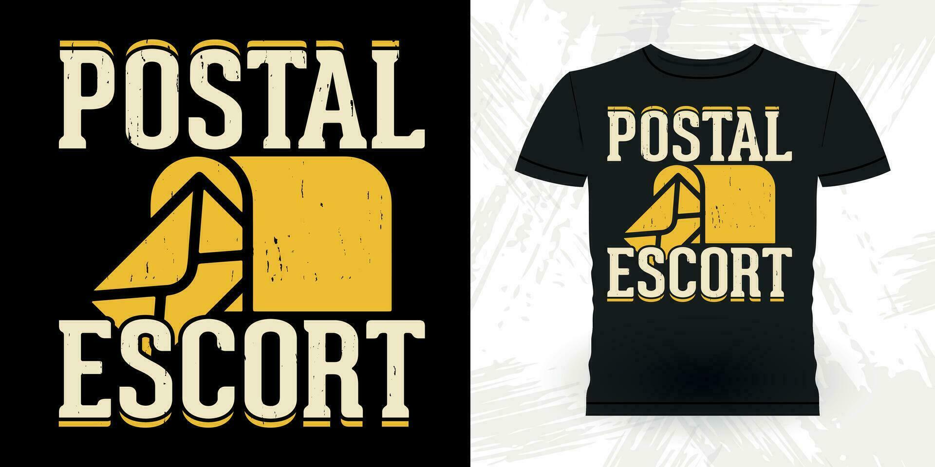 grappig postbode mail retro wijnoogst post- arbeider t-shirt ontwerp vector