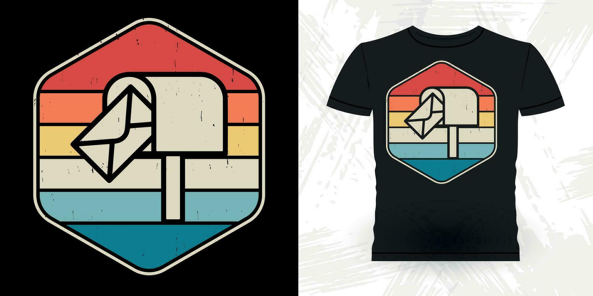 gaming minnaar grappig postbode mail retro wijnoogst post- arbeider t-shirt ontwerp vector