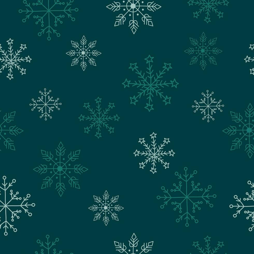 Kerstmis naadloos patroon met sneeuwvlokken. vector