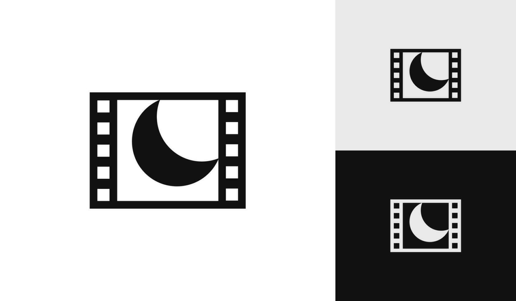 maan film productie logo ontwerp vector