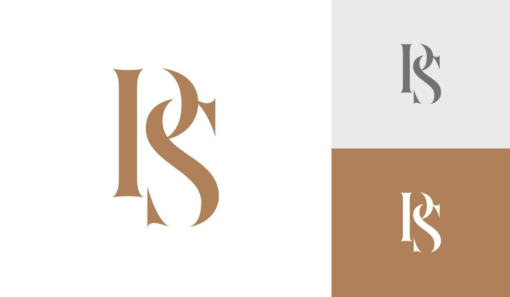 brief ps eerste monogram logo ontwerp vector