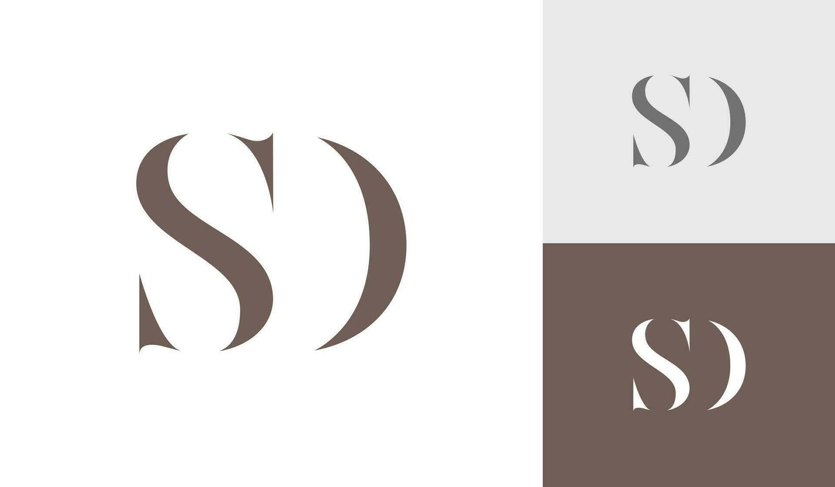 brief sd eerste monogram logo ontwerp vector