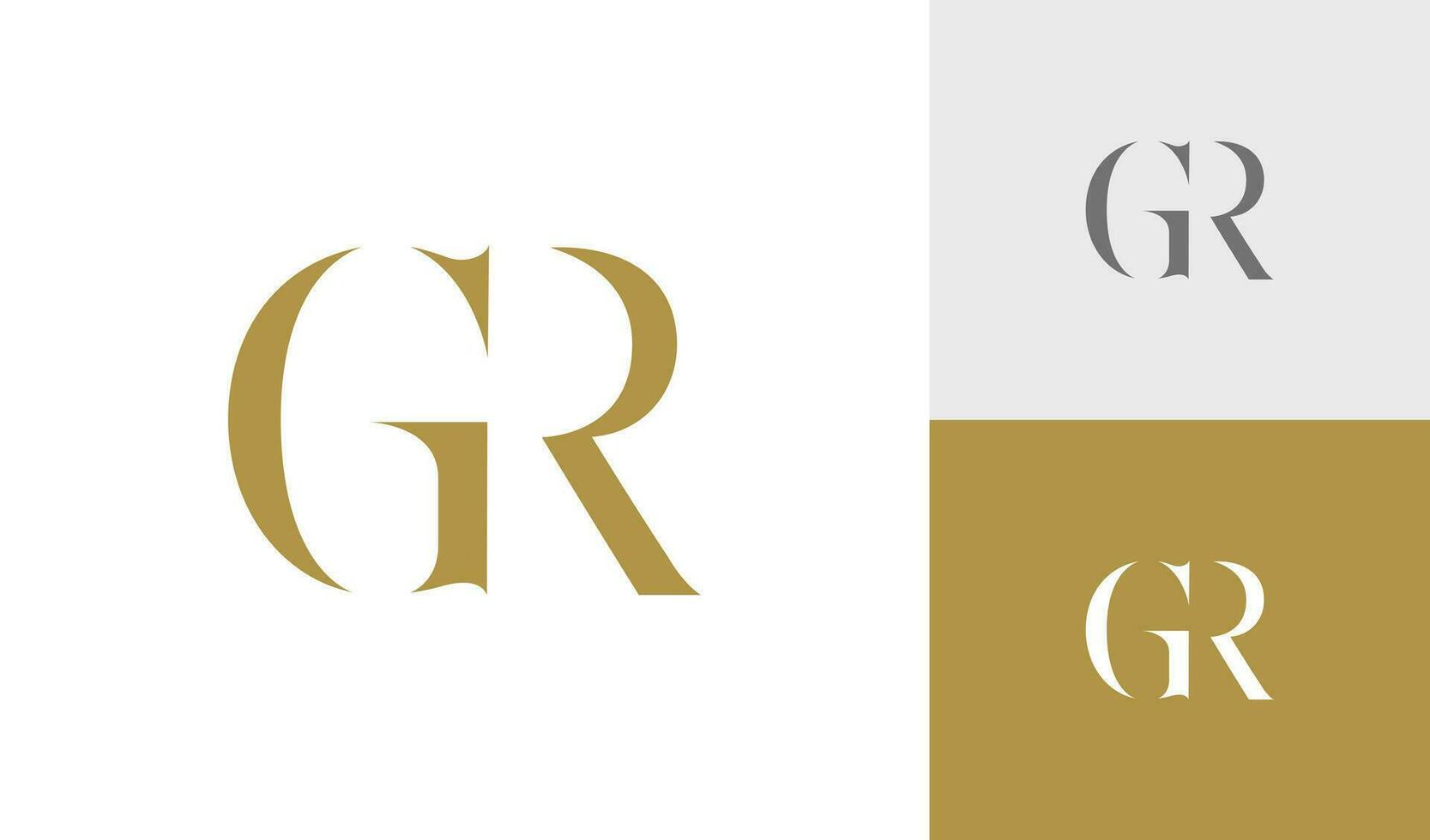 brief gr eerste monogram logo ontwerp vector