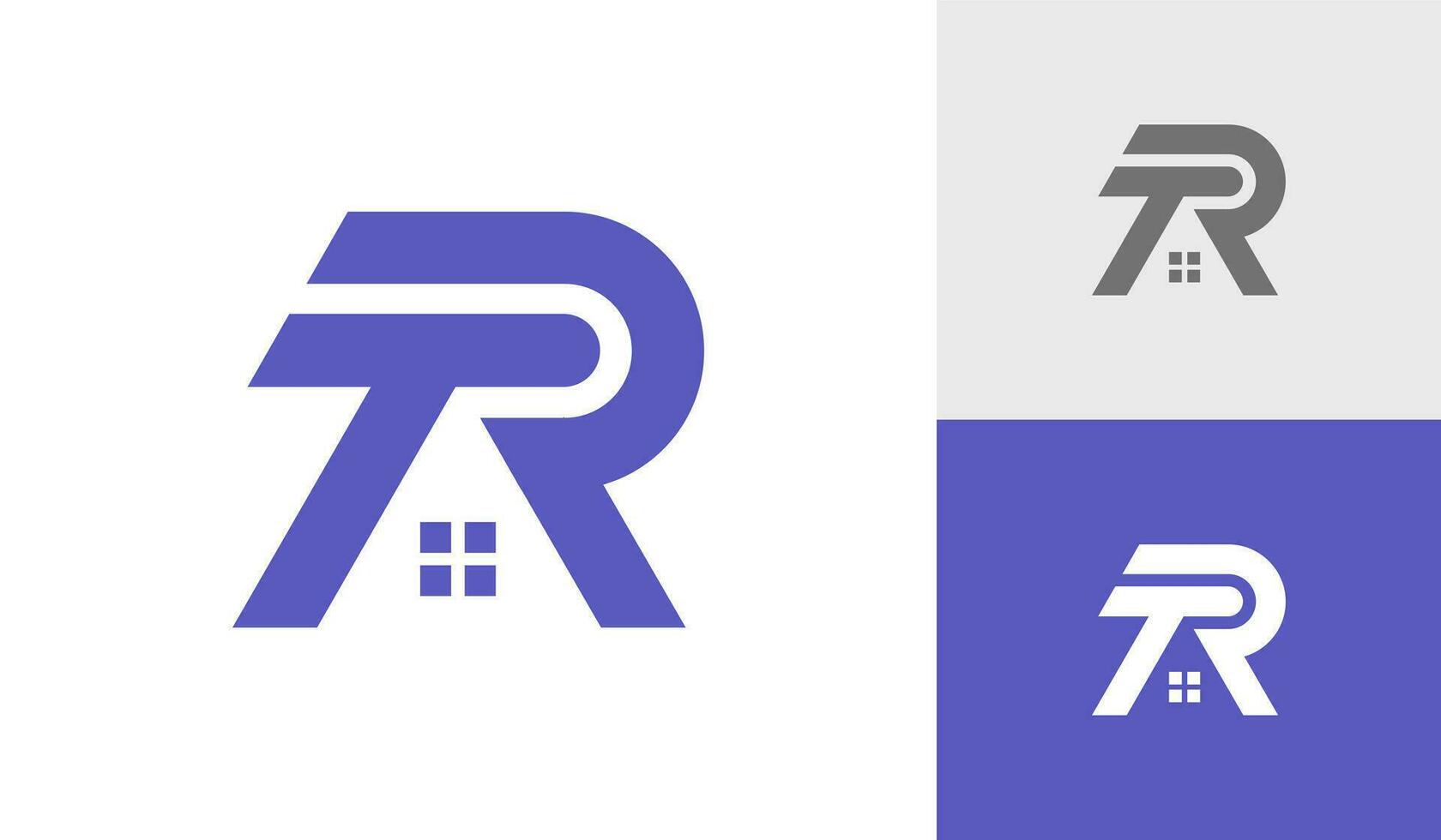 brief tr eerste monogram met huis dak logo ontwerp vector