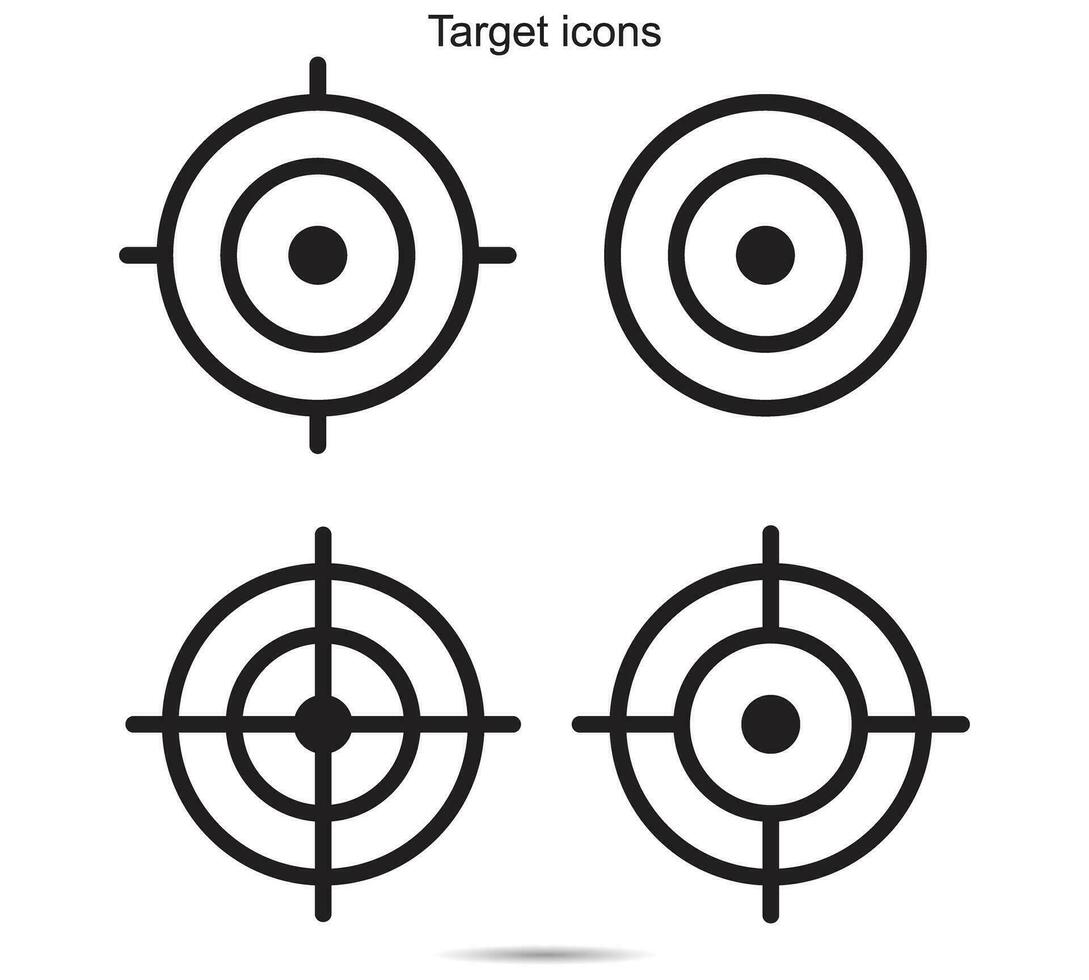 doelwit pictogrammen, vector illustratie.