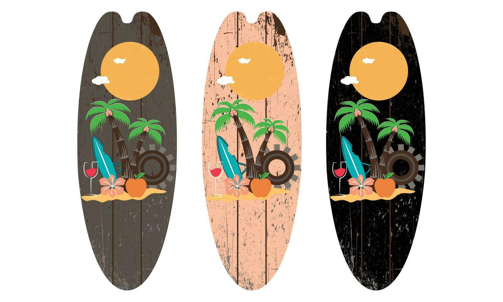 surfing boten kleurrijk strand SVG illustratie ontwerp, Hallo, zomer Californië strand vector t-shirt ontwerp.