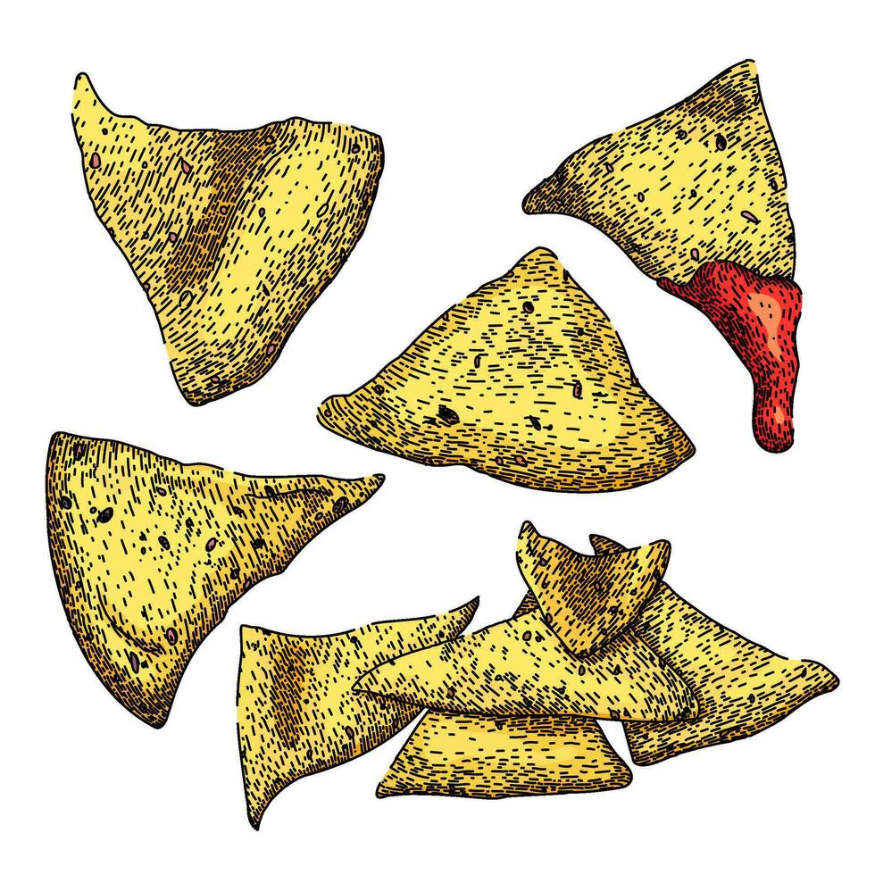 nacho's reeks schetsen hand- getrokken vector