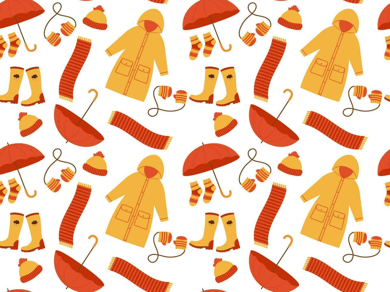 naadloos patroon van herfst helder kleren. gekleurde vector illustratie voor kleding stof ontwerp, omhulsel papier, kleding