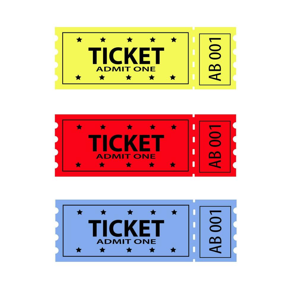 ticket icoon vector illustratie. in verschillend kleuren.