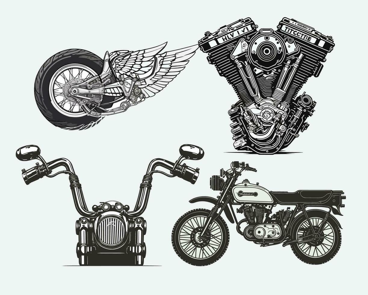 vector klassiek motorfiets en legendarisch racers poster en t overhemd element