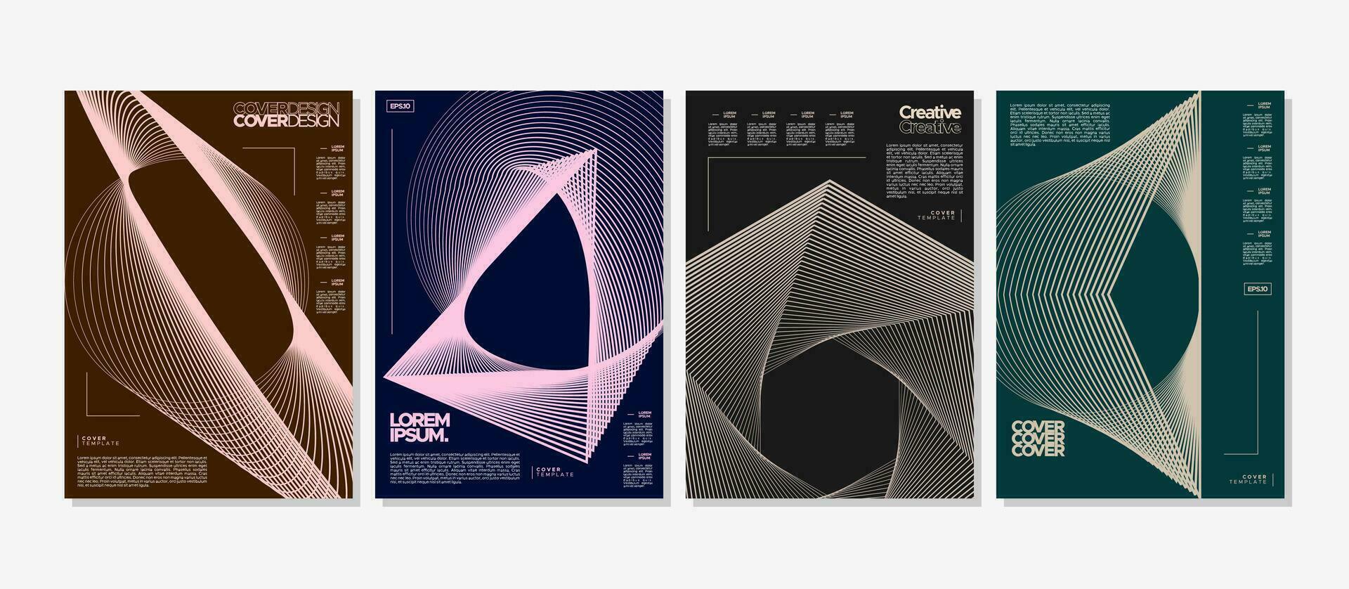 technologie dynamisch lijn abstract vorm Hoes sjabloon. modern lijn poster ontwerp. vector