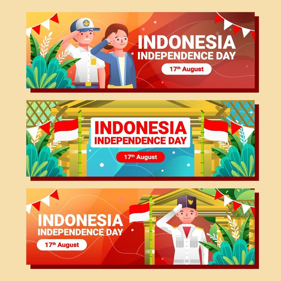 Indonesië onafhankelijkheidsdag tiener ceremonie vector