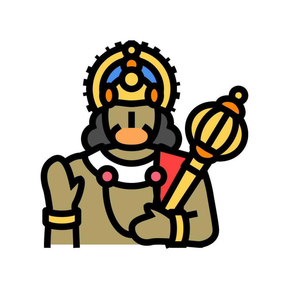 Hanuman hindoeïsme religie kleur icoon vector illustratie