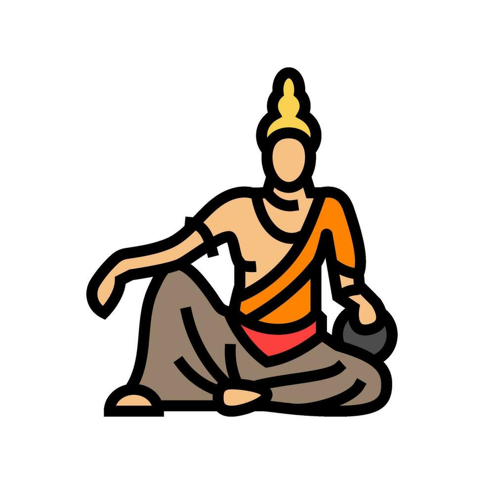 bodhisattva Boeddhisme kleur icoon vector illustratie