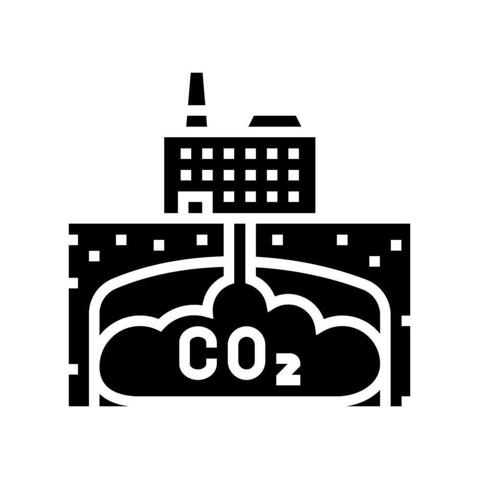 koolstof vastleggen milieu glyph icoon vector illustratie