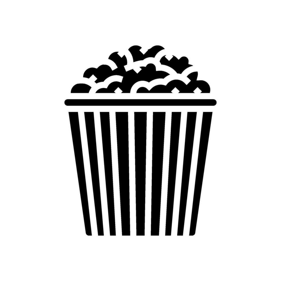 emmer popcorn voedsel tussendoortje glyph icoon vector illustratie