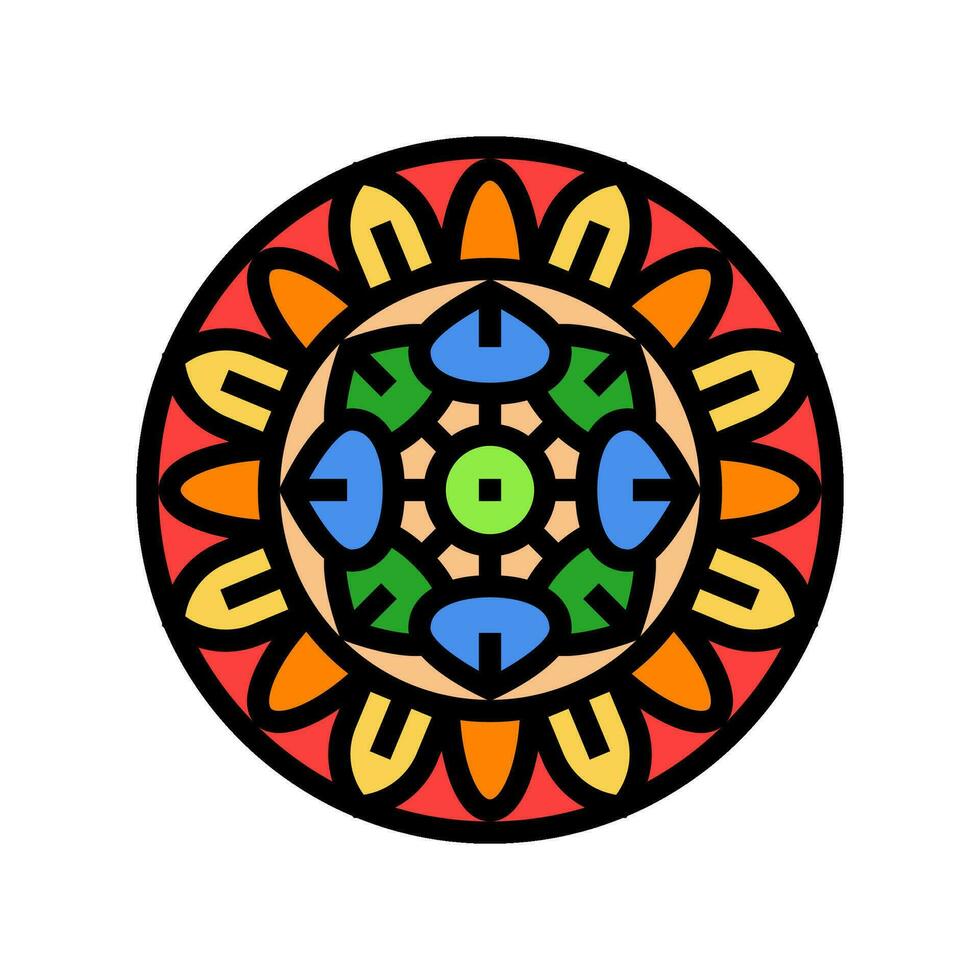 mandala Boeddhisme kleur icoon vector illustratie