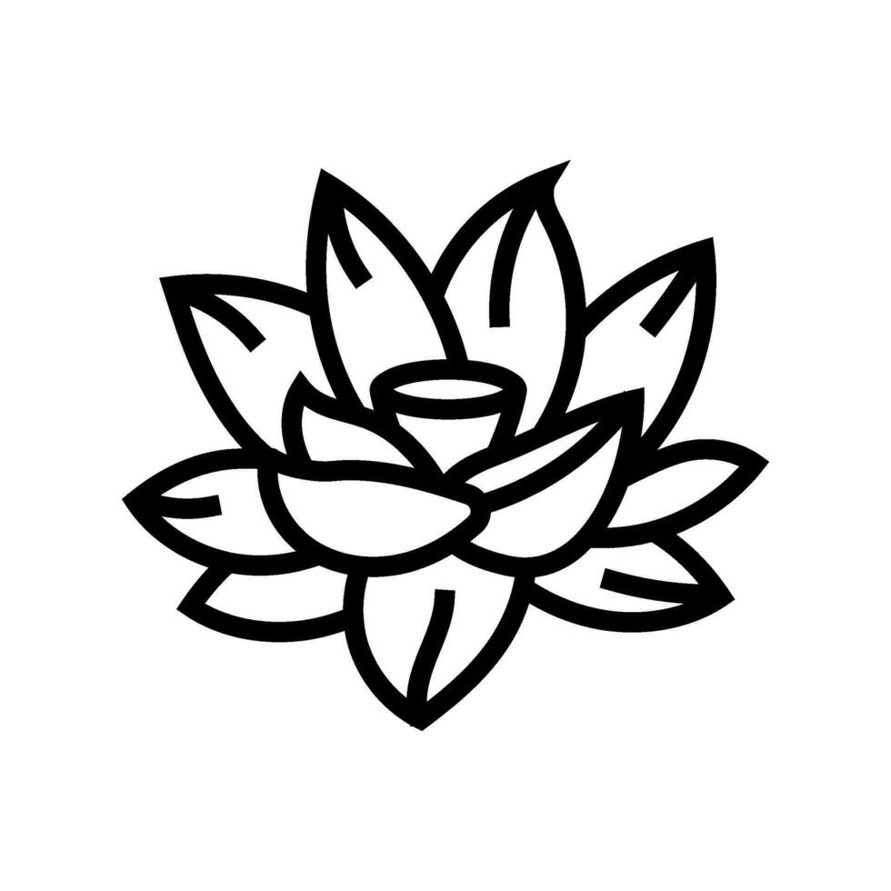 lotus bloem god om lijn icoon vector illustratie