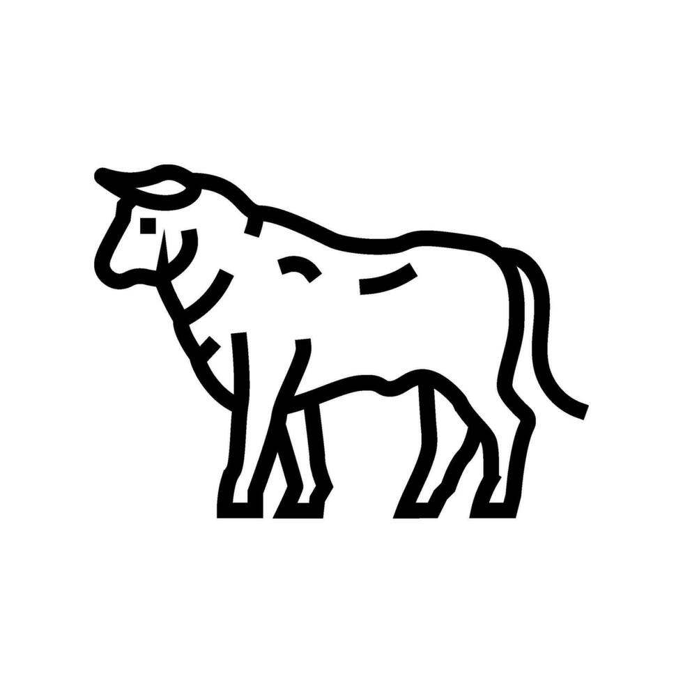 staand bul dier lijn icoon vector illustratie