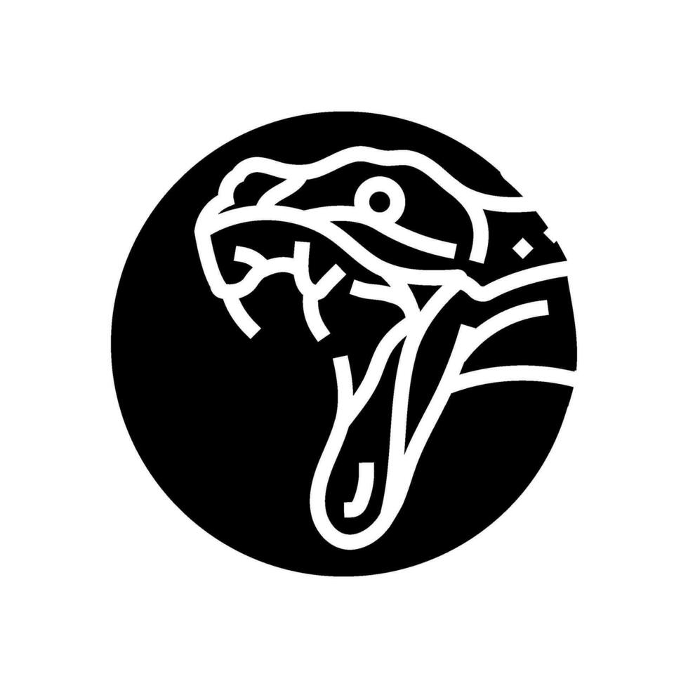 slang hoektanden dier glyph icoon vector illustratie