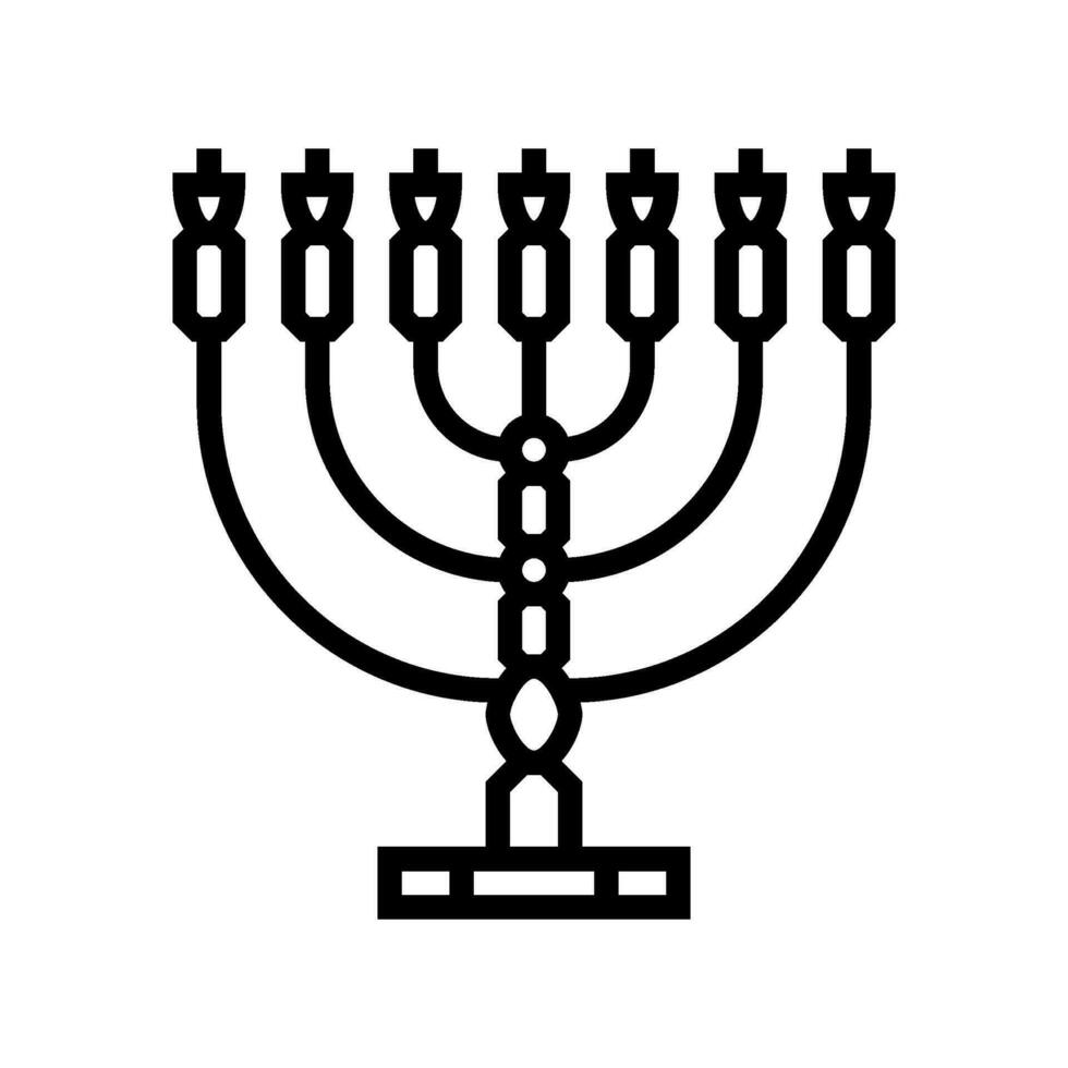 menora Joods lijn icoon vector illustratie
