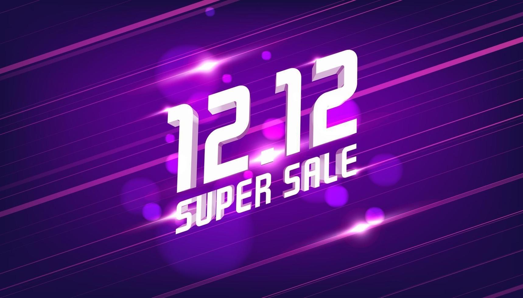 12.12 super sale korting banner sjabloon promotie ontwerp. 12.12 gekke verkopen online. vector