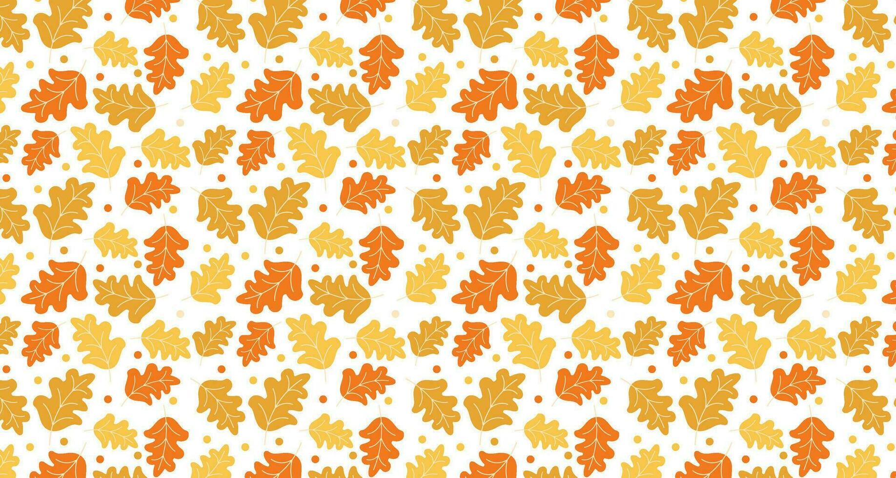 herfst bladeren eik blad naadloos patroon backgorund bruin vallen blad vector