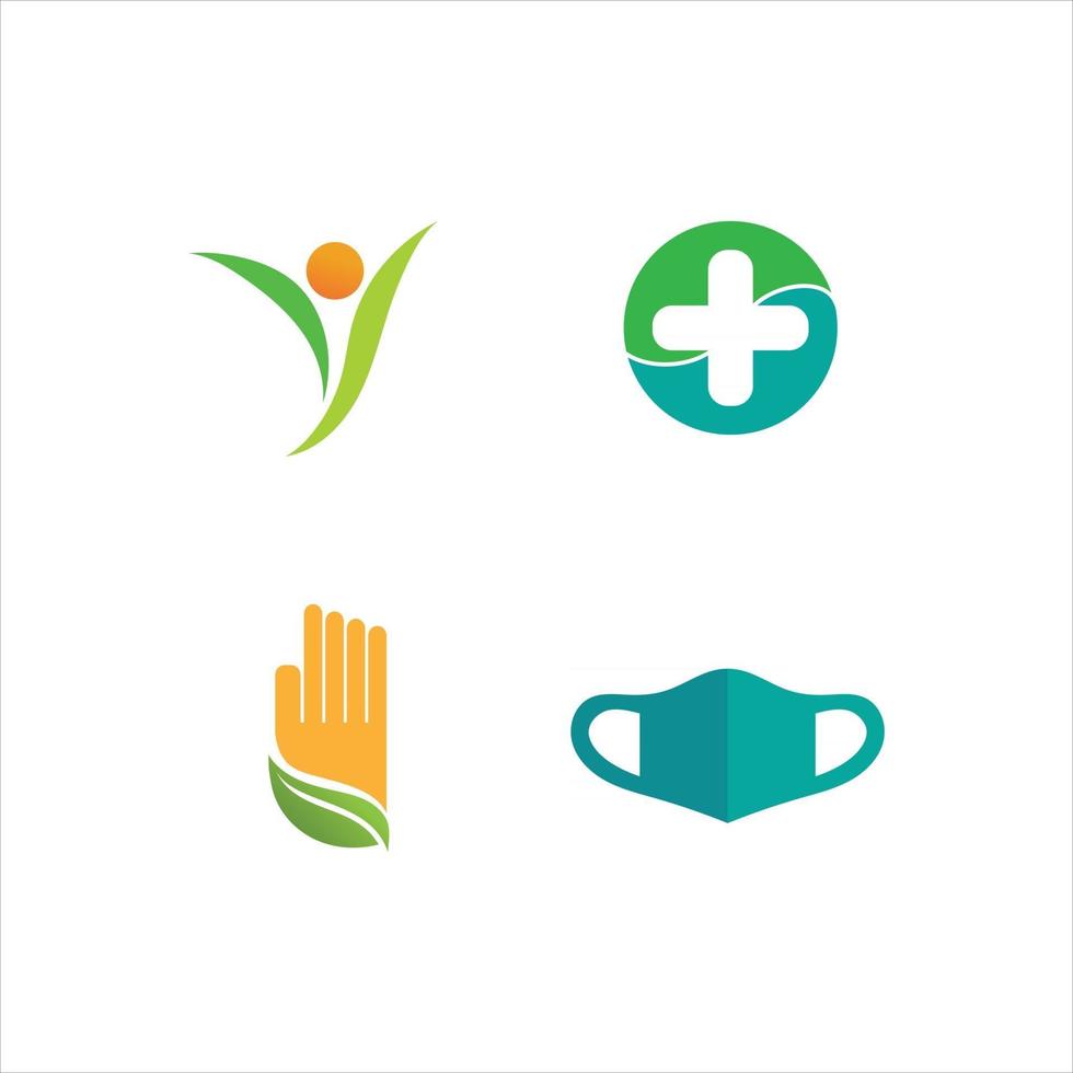 menselijk karakter logo teken voor gezondheidszorg en ziekenhuis ontwerp logo set en business vector