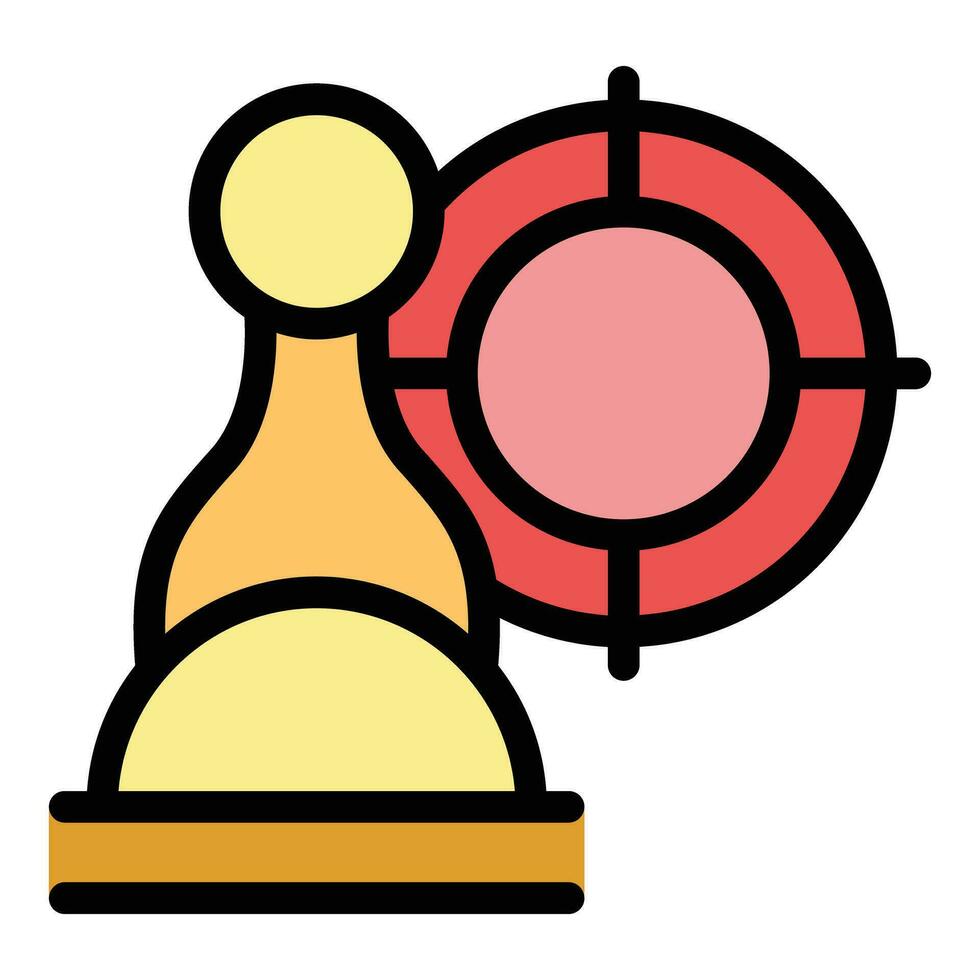 schaak doelwit icoon vector vlak