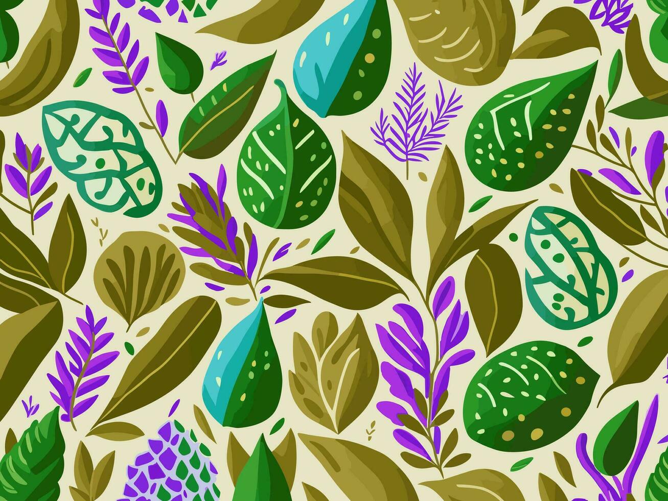 naadloos patroon met tropisch bladeren en planten. vector illustratie in vlak stijl