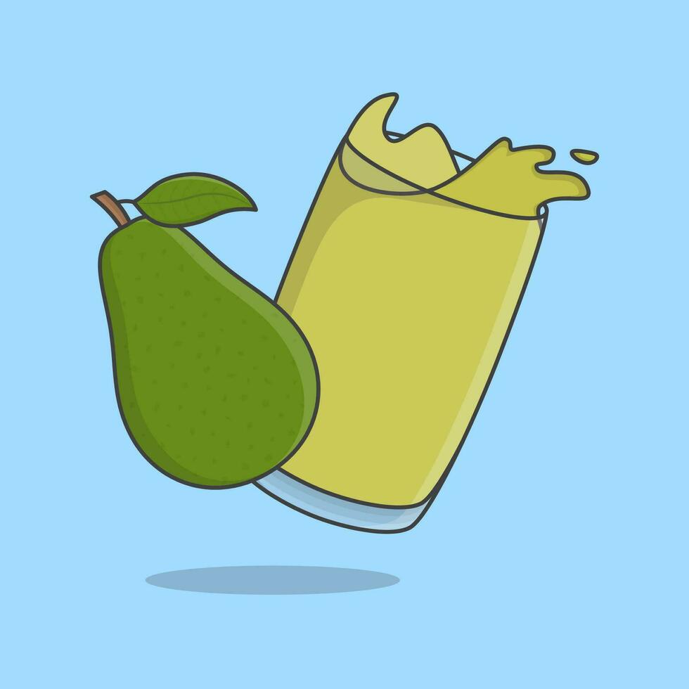 avocado sap tekenfilm vector illustratie. avocado sap vlak icoon schets